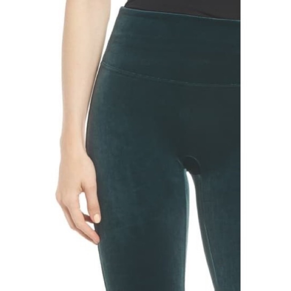 NWT Size XL Spanx Green Malachite Velvet Leggings - Picture 4 of 8